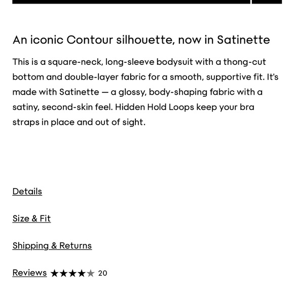 Satinette Squareneck Longsleeve Bodysuit NWT - Picture 7 of 12